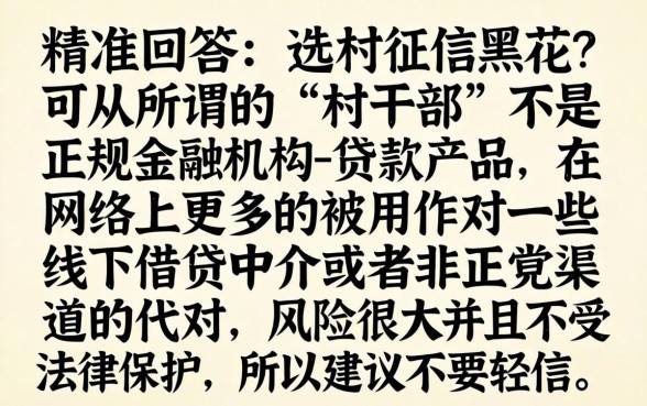 征信黑花了可选村干部吗，归集5个不看负债的网贷平台