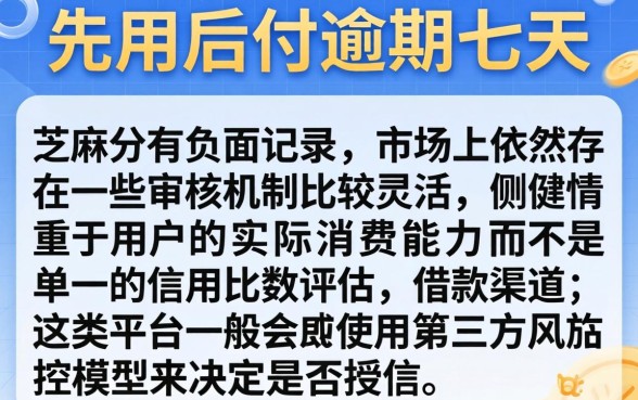 先用后付逾期七天，规整5个芝麻分负面借款的app
