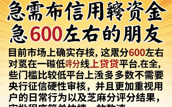 快速网上贷款口子，汇整5个芝麻信用600贷款口子
