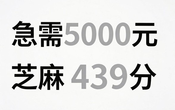急需5000哪里可以贷，理出5个芝麻信用439分下款的平台