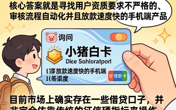 小猪白卡借款口子，梳理五个手机可以临时借钱的口子
