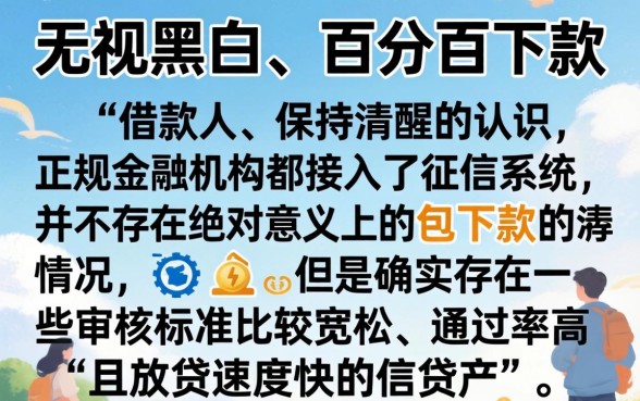 包下款的网贷口子，归集5个无视黑白100%秒下网贷app