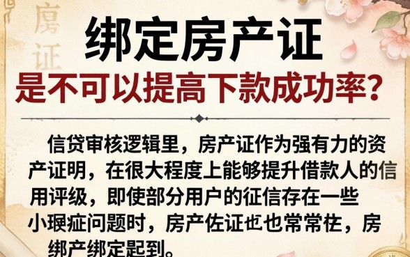 绑定房产证能下款的口子，条列5个贷款通过高的软件