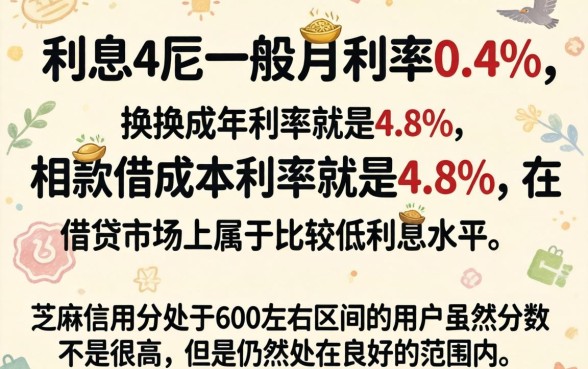 贷款利息4厘是什么意思，详细阐述5个芝麻信用600贷款app