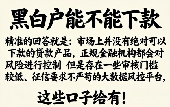 黑白户皆可申请的网贷口子，理出5个不看征信无视黑白百分百下款app