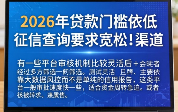 2026贷款门槛低的，诚意推荐五个不看征信查询的app