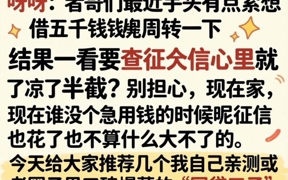 手机怎么借钱5000，遴选5个真正不查征信的贷款app