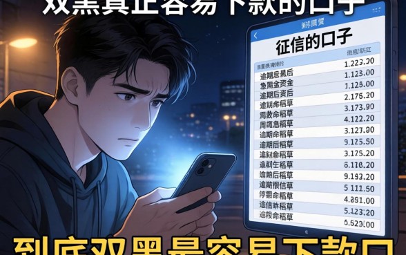 双黑真正容易下款的口子，概括5个无视黑白好下款的口子