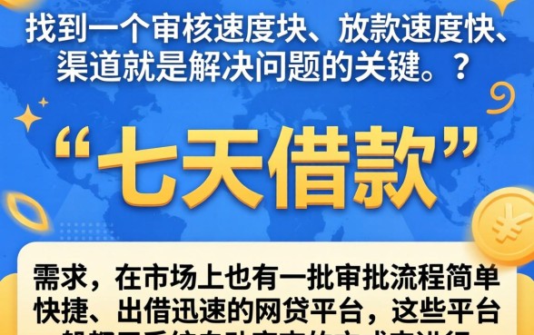 七天借款口子2026，枚举5个极速审核的网贷平台