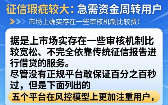 无视黑户征信的贷款有哪些，筛选五个借款无视黑白100%秒过