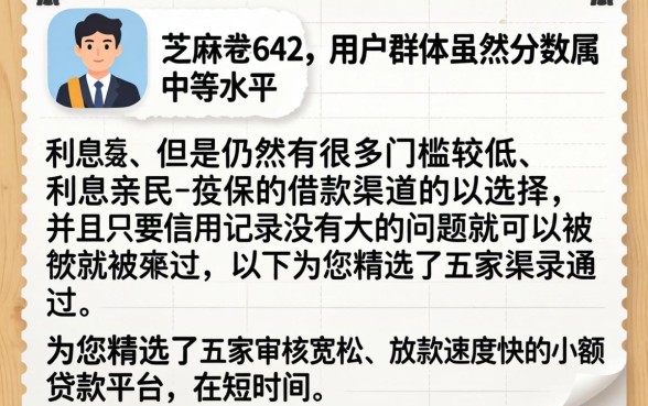 芝麻分642的借款口子，遴选5个秒下700芝麻分贷款app