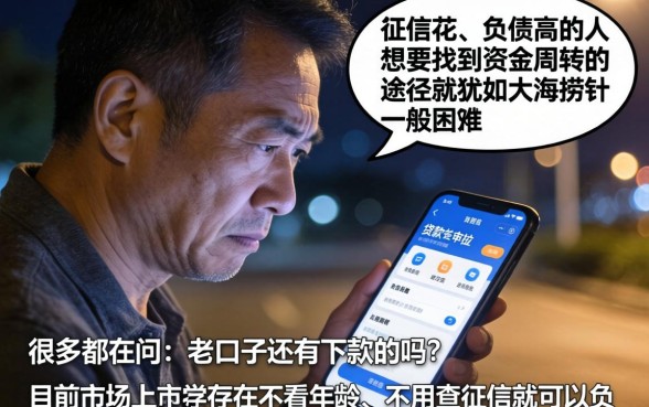 老口子还有下款的么，遴选5个不看年龄征信负债的口子