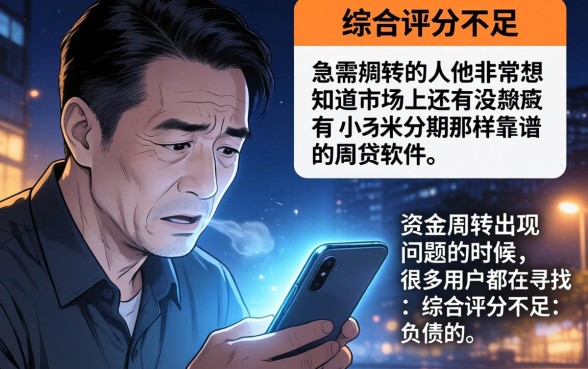 像小米分期一样的网贷软件，概括5个综合评分不足有负债都能下款平台