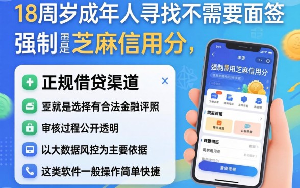 满18借钱的正规平台，详尽说明5个不用面签和芝麻分的贷款软件