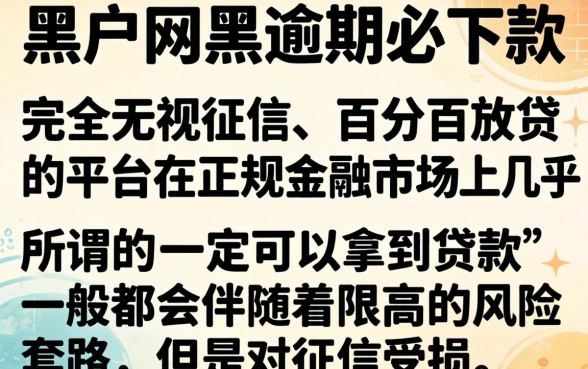 黑户网黑逾期必下款，陈列5个不上征信报告的贷款平台