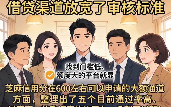 正在放水的大额口子不审核，规整5个芝麻信用600贷款平台
