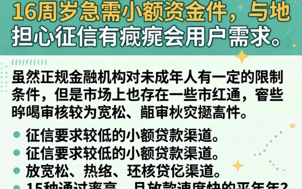 满16借钱急用小额，概括5个无视黑户下款的口子