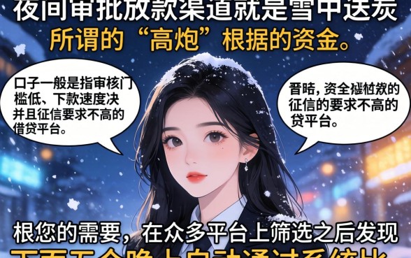 晚上也可以下款的口子，鼎力推荐五个高炮能下款的软件
