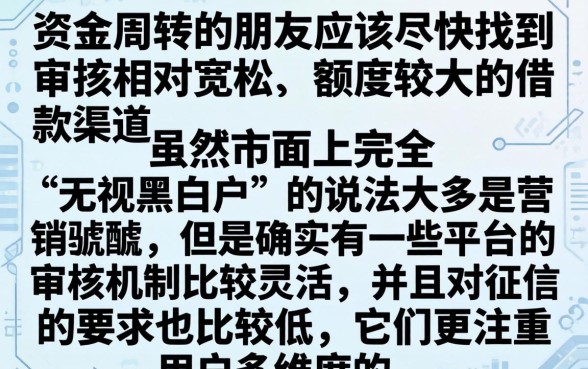 比较容易下款大额口子，枚举5个无视黑白户最新口子