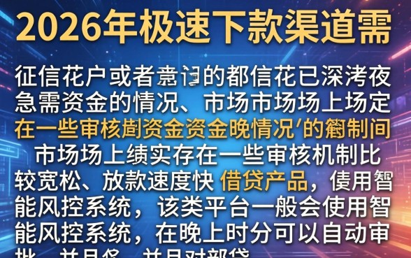 2026极速下款的口子，陈列5个无视黑花半夜下款的网贷软件