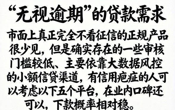 无视逾期的贷款有哪些，倾情分享5个黑户好下款的网贷口子