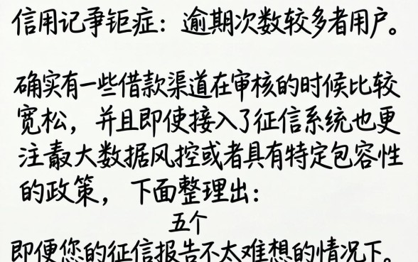 所有上征信的借款口子，概括五个逾期太多仍可下款的平台