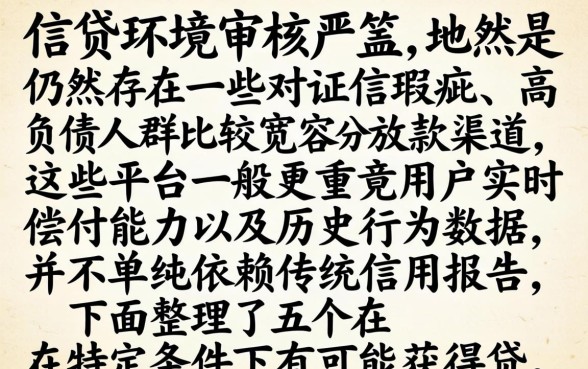 能下款的口子有没有了，罗列五个征信不好负债高的软件