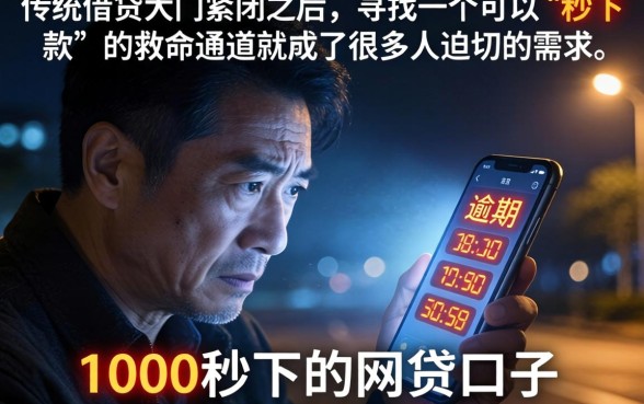 1000秒下的网贷口子，归纳五个逾期太多能下款口子