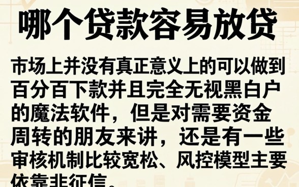 贷款哪个容易放贷，热忱推荐五个不看征信无视黑白百分百下款网贷app