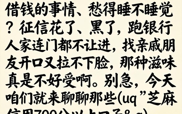 芝麻信用700分以上口子，甄选5个无视征信黑白100%秒下网贷平台