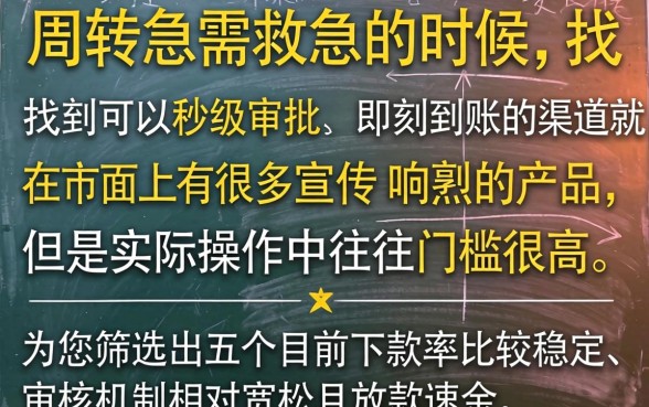真正能秒下的口子，揭秘5个最新能下来钱的口子