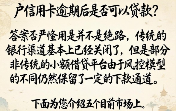 黑户信用卡逾期能不能贷款了，详细阐述五个正规不看征信的小额贷款软件