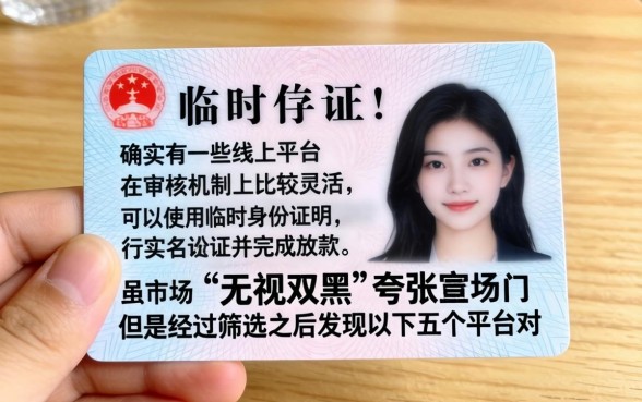 用临时身份证借钱，理出五个无视双黑能下款的口子