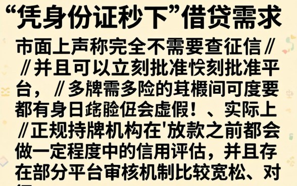 凭身份证秒下的口子,枚举五个低门槛不查征信的平台