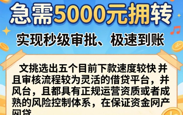极速下款的网贷口子大推荐，诚意推荐5个5000块贷款秒下软件