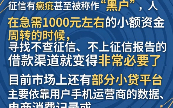 黑户哪里借钱1000，汇总5个不上征信报告的贷款口子