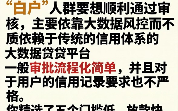 哪个平台白户好通过审核，诚意推荐5个快速下款无视征信的软件