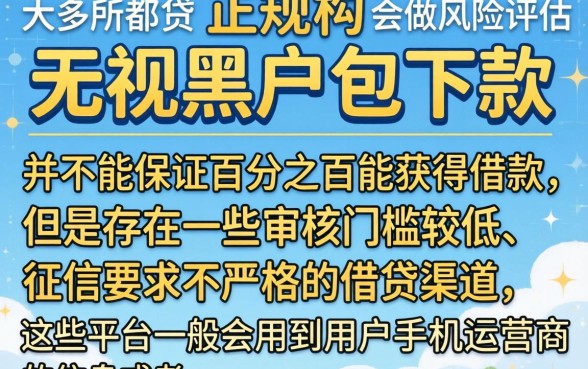 还有新口子能下款的，汇总五个无视黑户包下款的口子