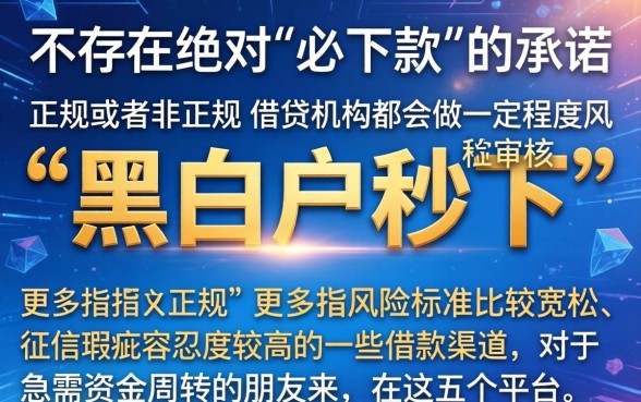 网贷申请必下款的平台，热忱推荐5个无论黑白户秒下款的贷款平台