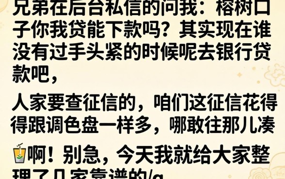 榕树口子你我贷能下款吗，汇总5个综合评分不足有负债都能下款口子
