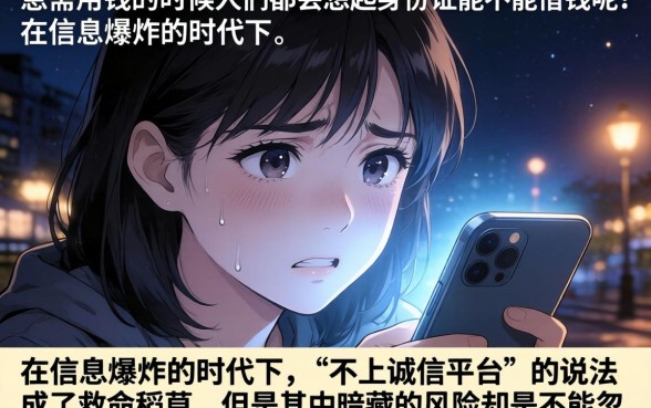 只要有身份证就能借钱吗，枚举五个贷款不上诚信平台的app