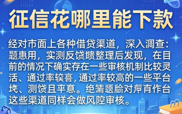现在有什么口子能下款，诚意推荐5个征信花居然都下款了的口子