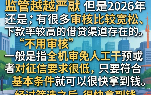 2026年好下的网贷口子还有，罗列5个可以借钱不用审核的平台
