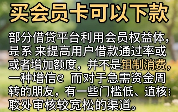 买会员卡可以下款的口子，甄选五个轻松借款无压力app