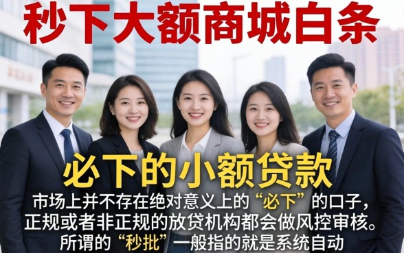 秒下的大额商城白条口子，归纳5个必下的小额贷款口子