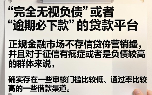 有什么无视负债的网贷平台，详尽说明5个逾期必下款的软件