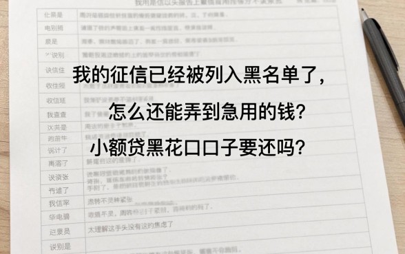 小额贷黑花口子要还吗,汇总五个APP容易借款1万块的口子