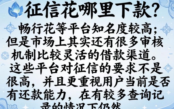 无需征信的贷款平台畅行花，诚意推荐五个征信花居然都下款了的app