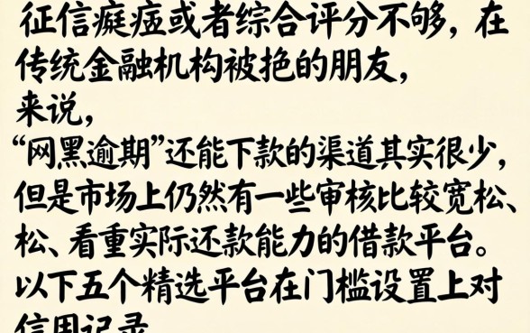 中介金融公司借款口子，精选五个网黑逾期下款软件