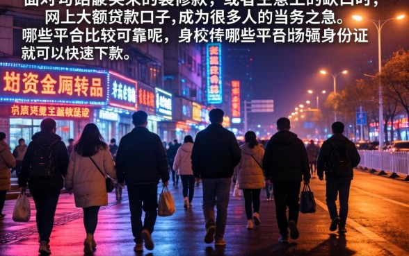 网上贷款大额贷款口子，精选5个凭身份证借款的软件